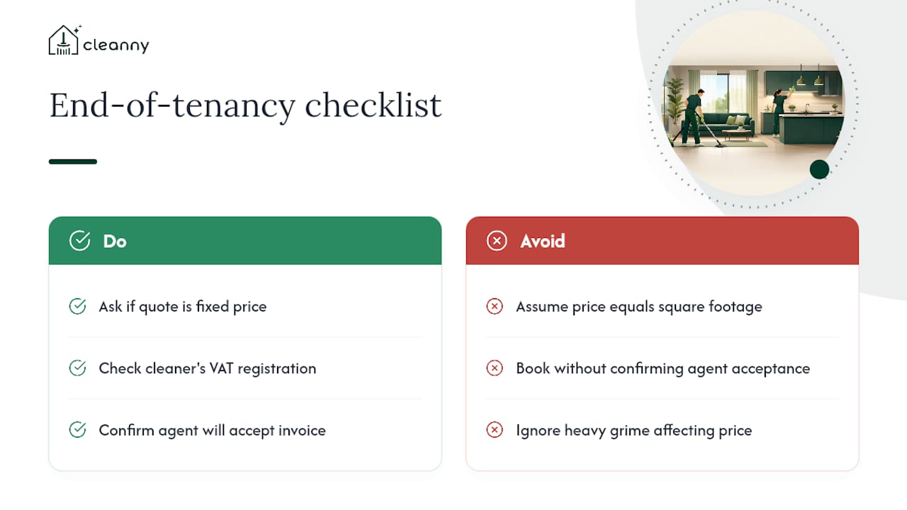 How much is end of tenancy cleaning by property size? — overview diagram