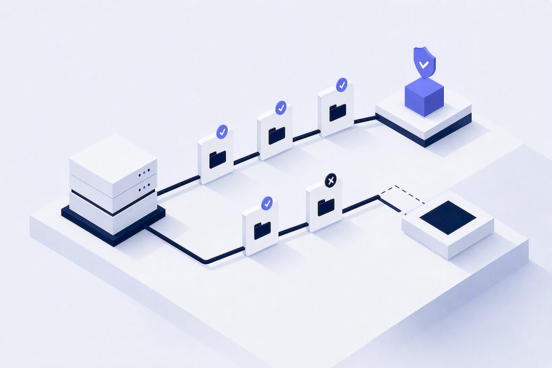 Abstract backup monitoring title card
