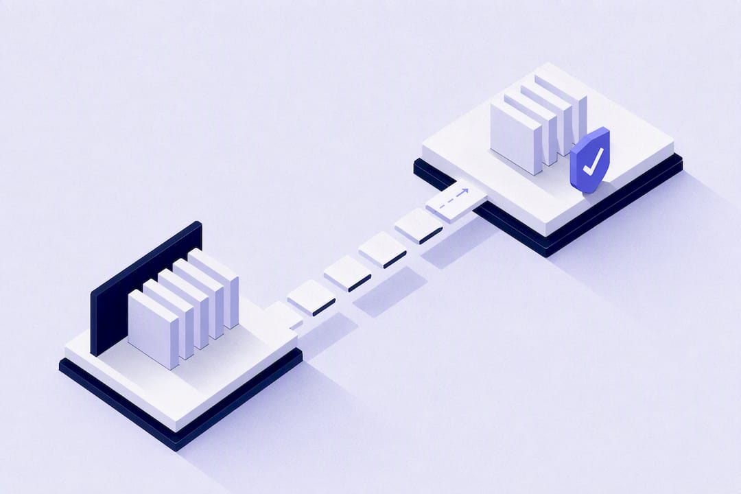 Isometric illustration of verified cloud backups