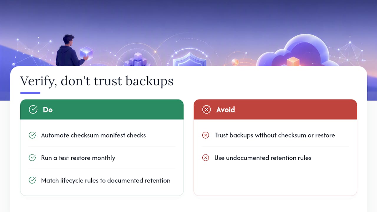 Why Verification Beats Trust in Backup Systems — overview diagram