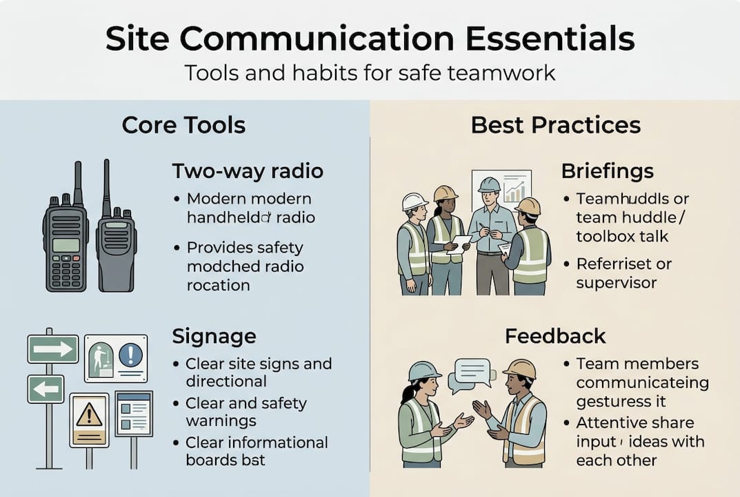 Infographic of site communication tools and habits