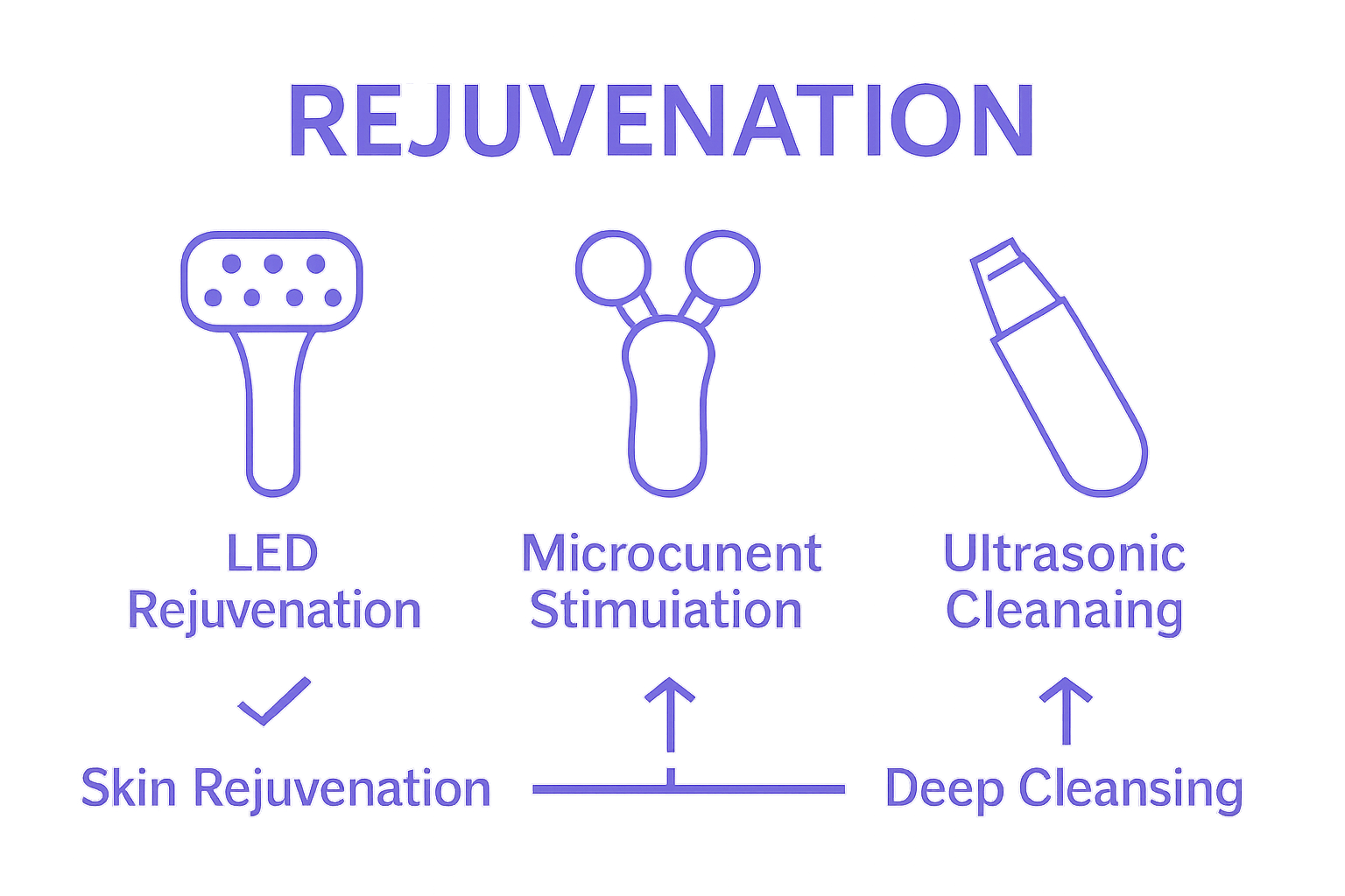 Visual comparison of top beauty device technologies and their functions