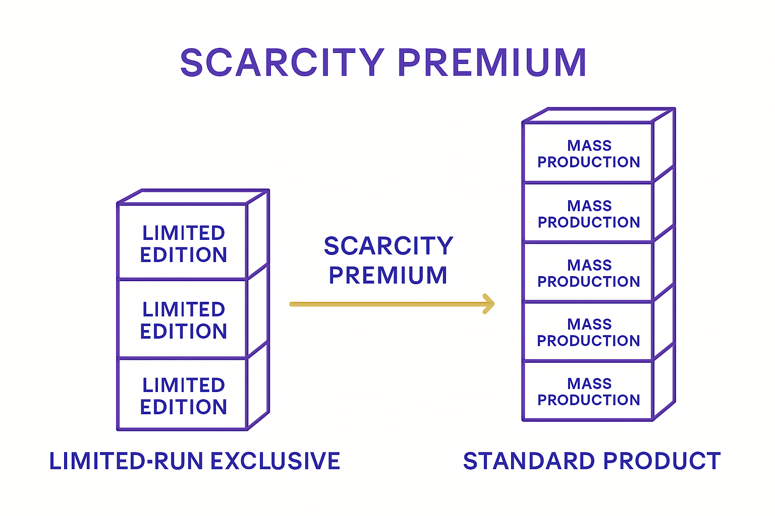 Infographic showing limited edition versus mass production luxury items