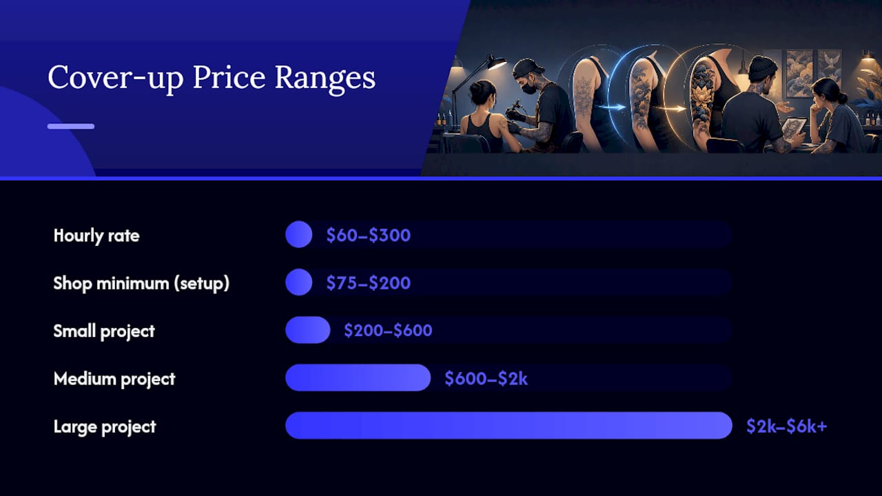 Cover-up tattoo pricing ranges and minimums