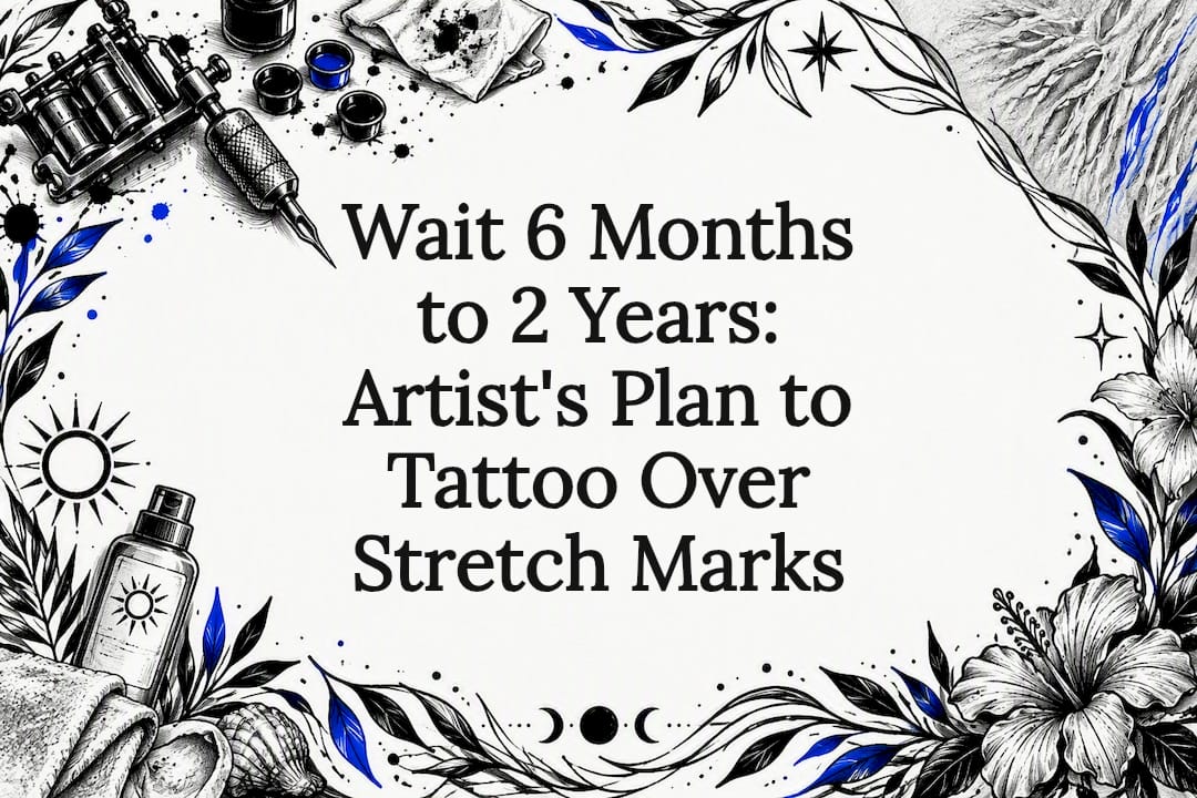Decorative stretch mark tattoo title card