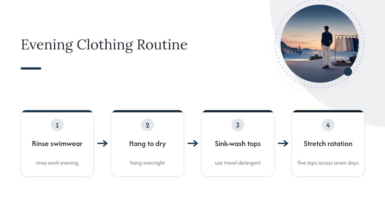 Vacation swimwear care and rotation steps