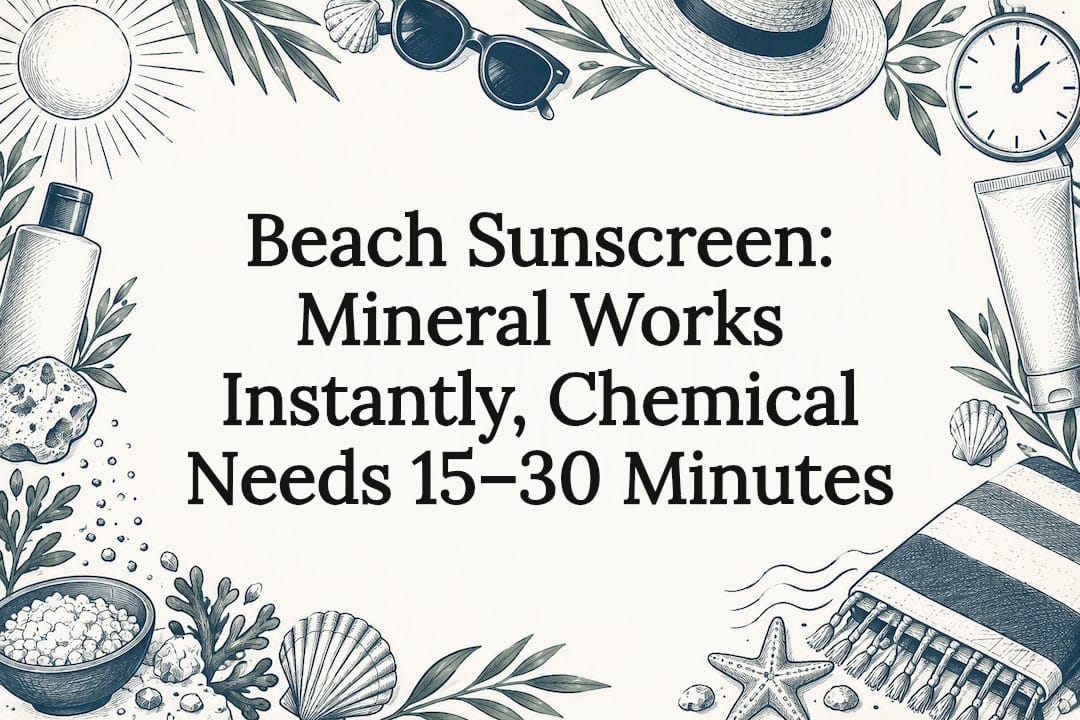 Beach Sunscreen: Mineral Works Instantly, Chemical Needs 15–30 Minutes