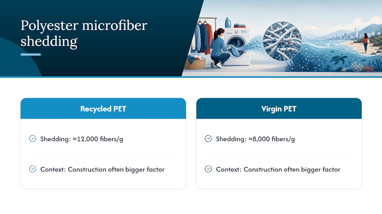 Microplastic shedding comparison for polyester