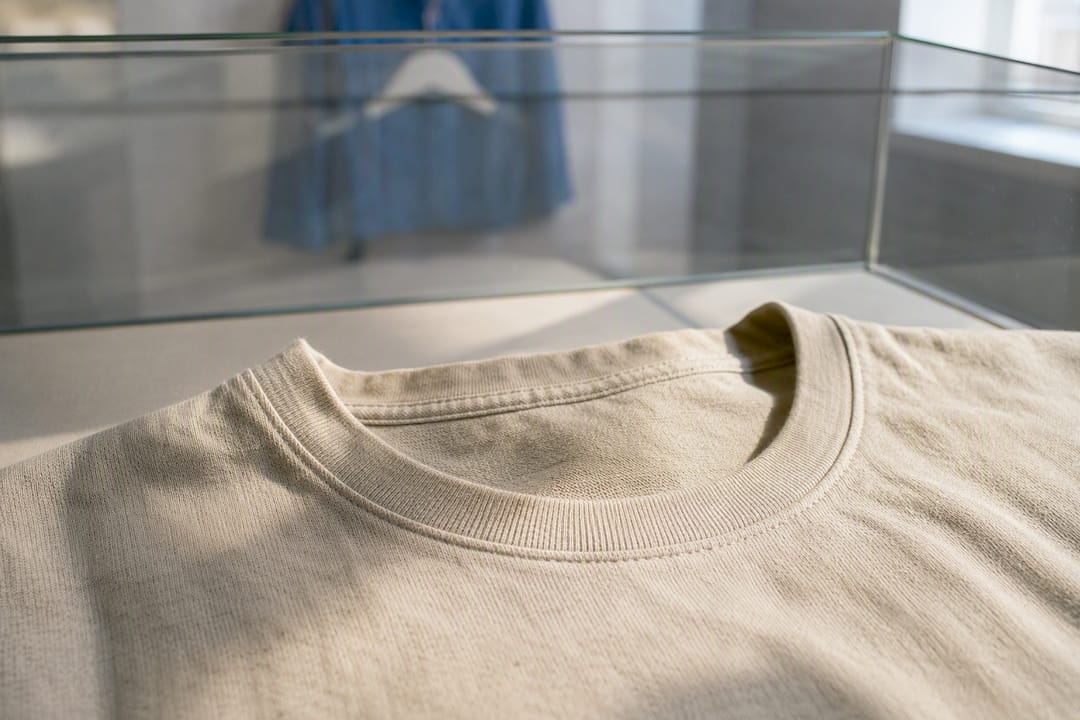 Close-up of anonymous historic cotton T-shirt