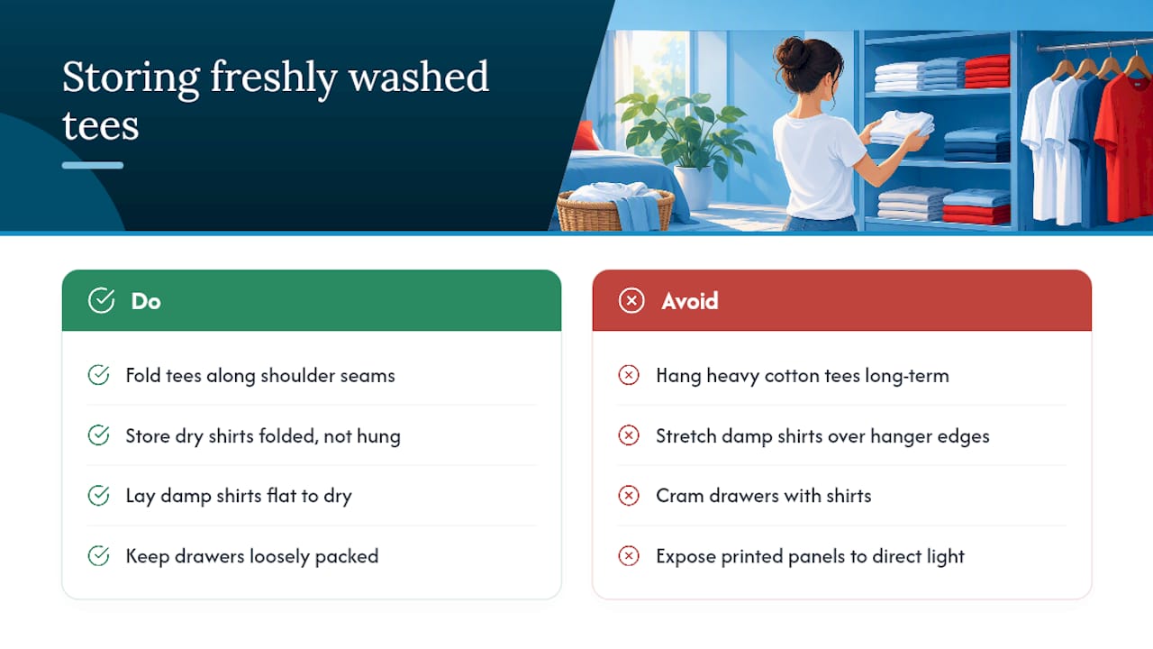 How Should You Store Freshly Washed Tees to Keep Their Fit? — overview diagram