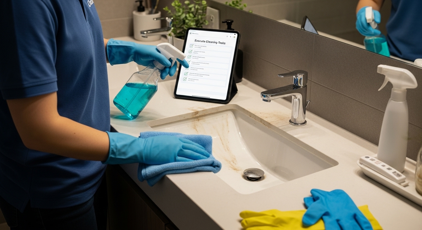 bathroom cleaning process