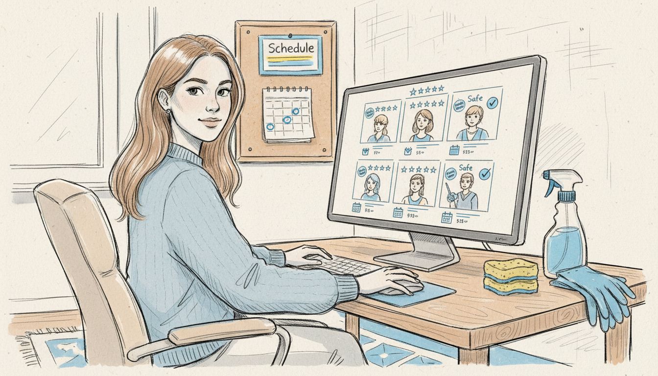 User browses cleaning marketplace on computer