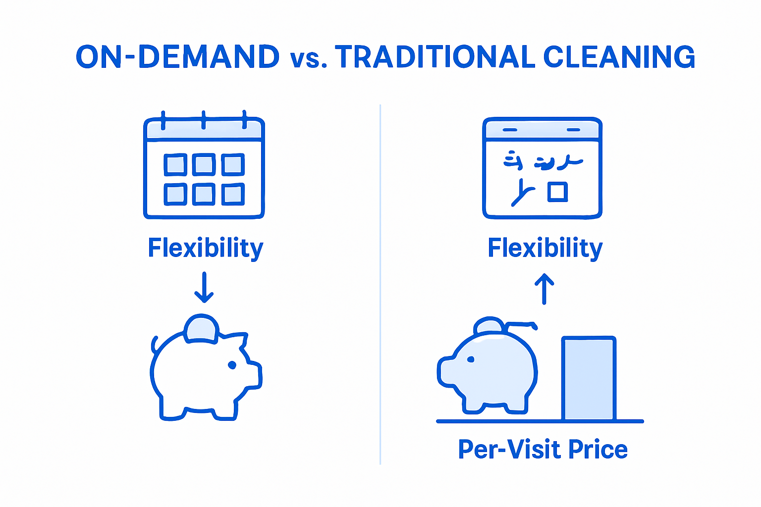 Infographic cost comparison on-demand vs traditional cleaning