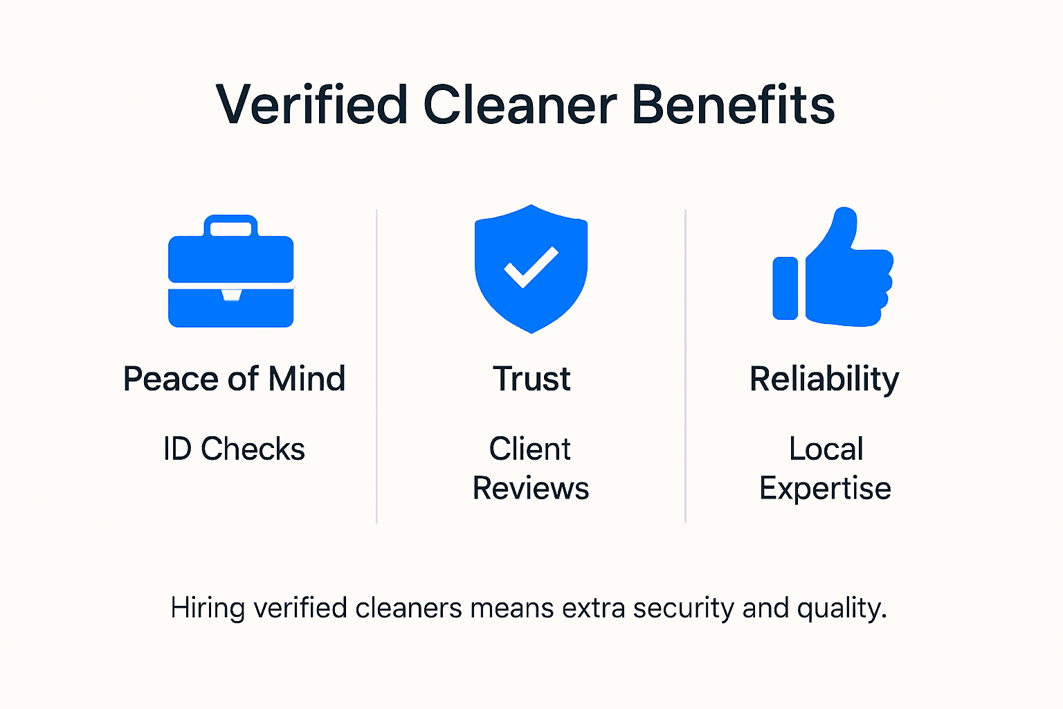 Infographic showing benefits of verified Maltese cleaners