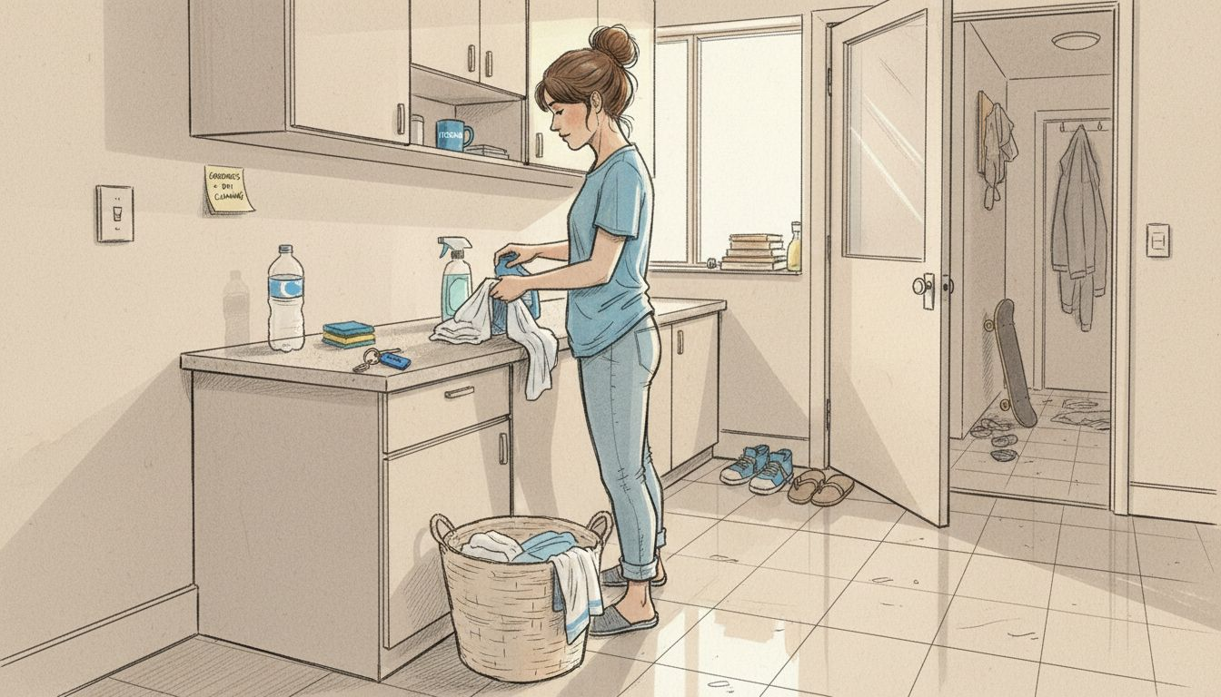 Preparing Malta Airbnb property for turnover cleaning with supplies ready