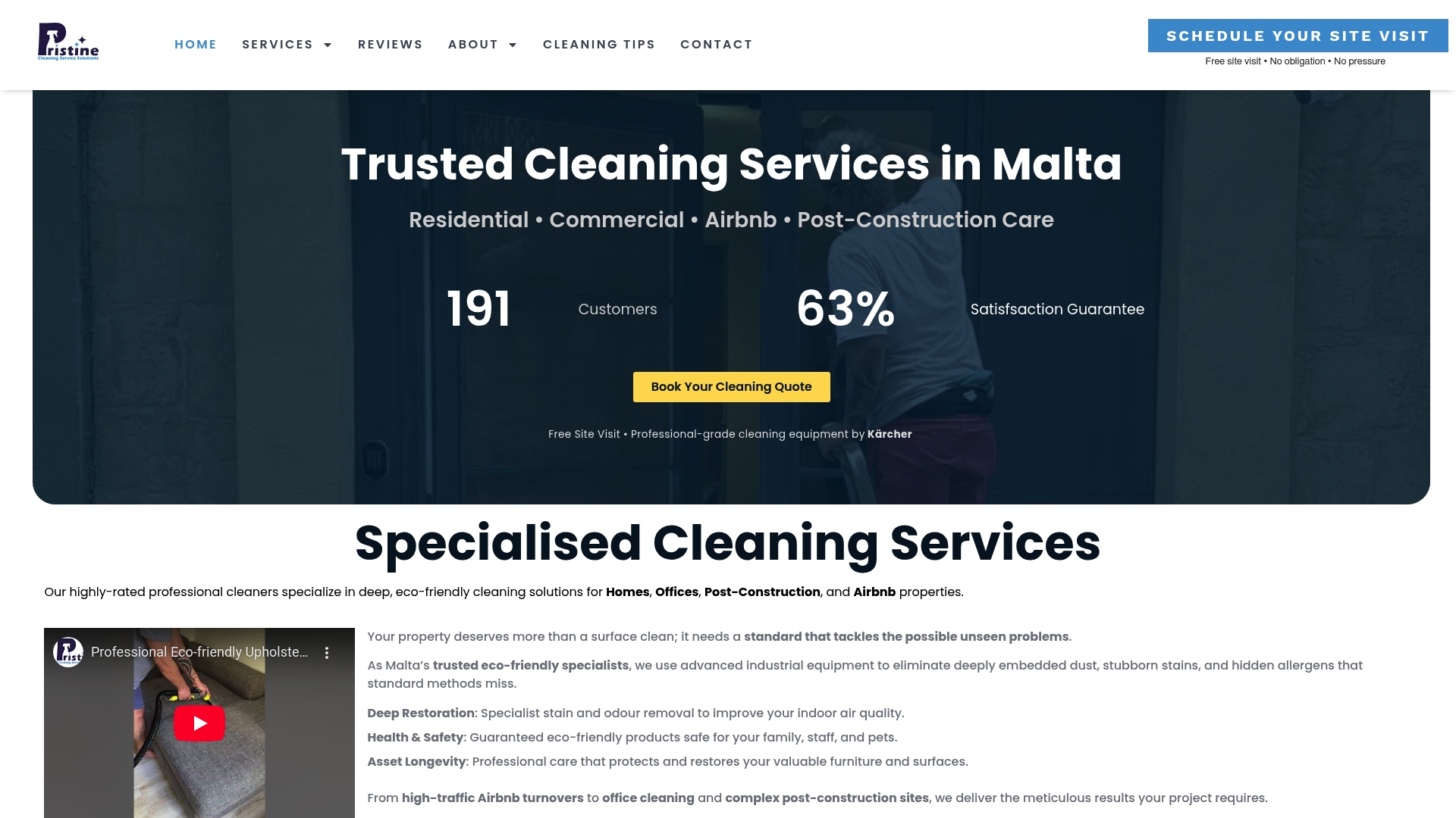 Pristine Cleaning Malta team preparing eco-friendly cleaning supplies