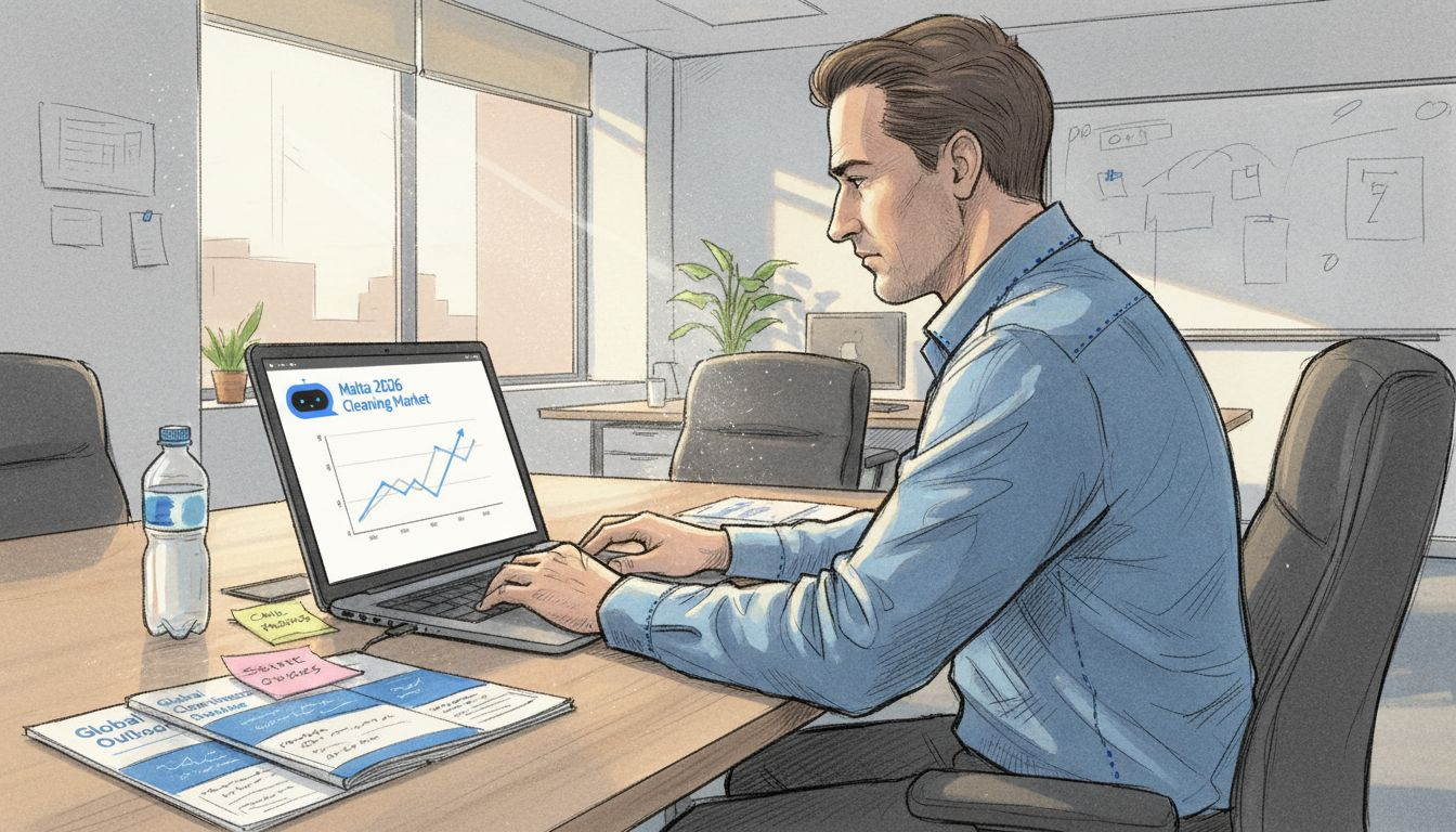 Professional reviewing one-off cleaning checklist in Malta apartment