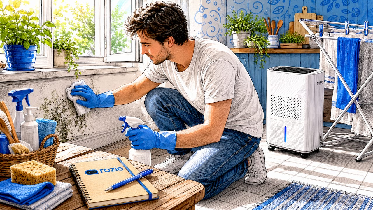 Tenant cleaning mold with dehumidifier running