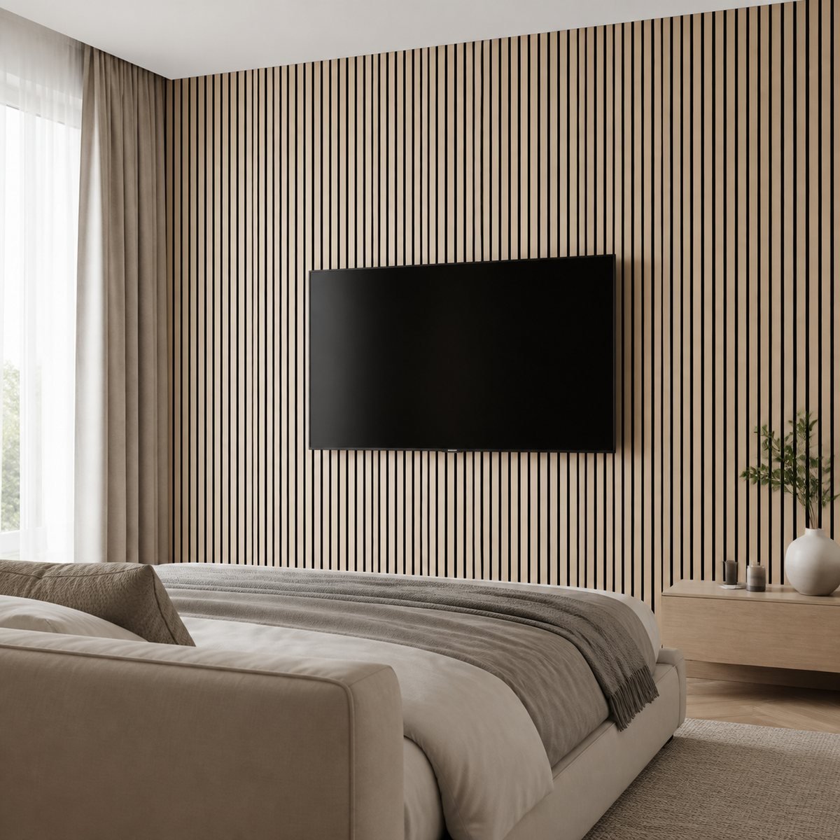 Ultra Low Cost Natural Oak Acoustic Wall Panel