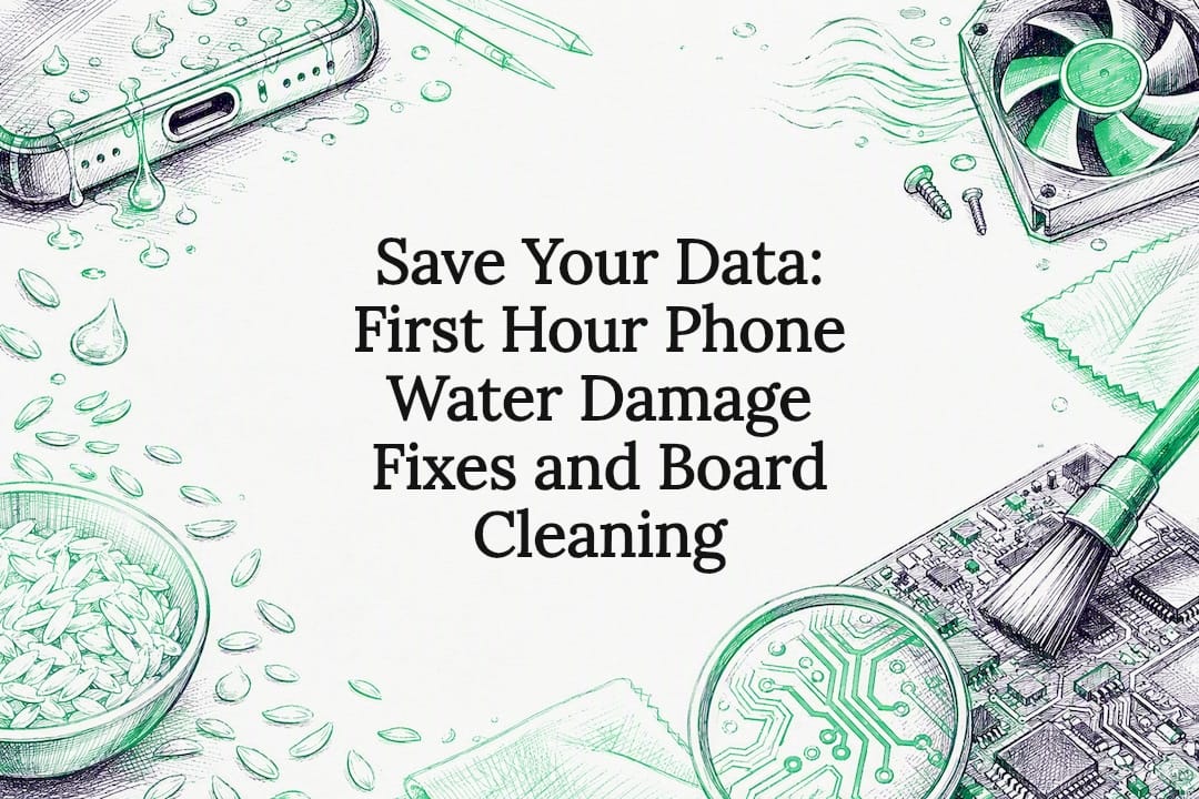 Phone water damage repair title card
