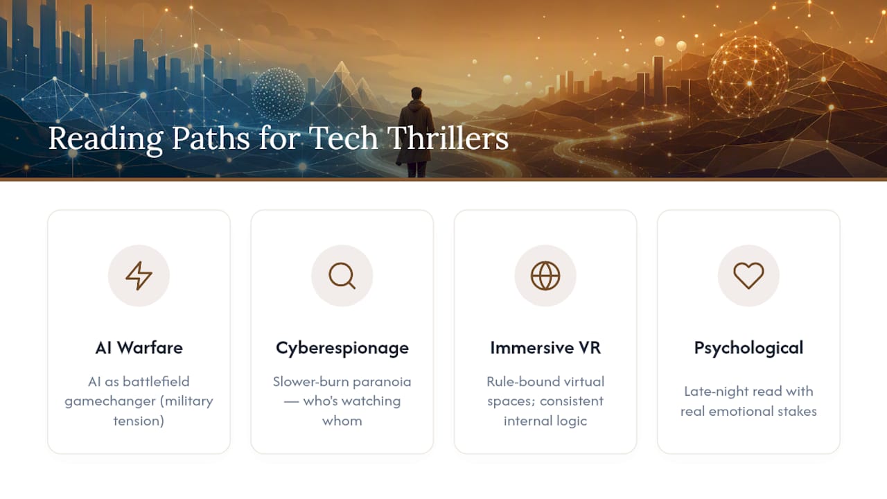 Four tech thriller reading paths