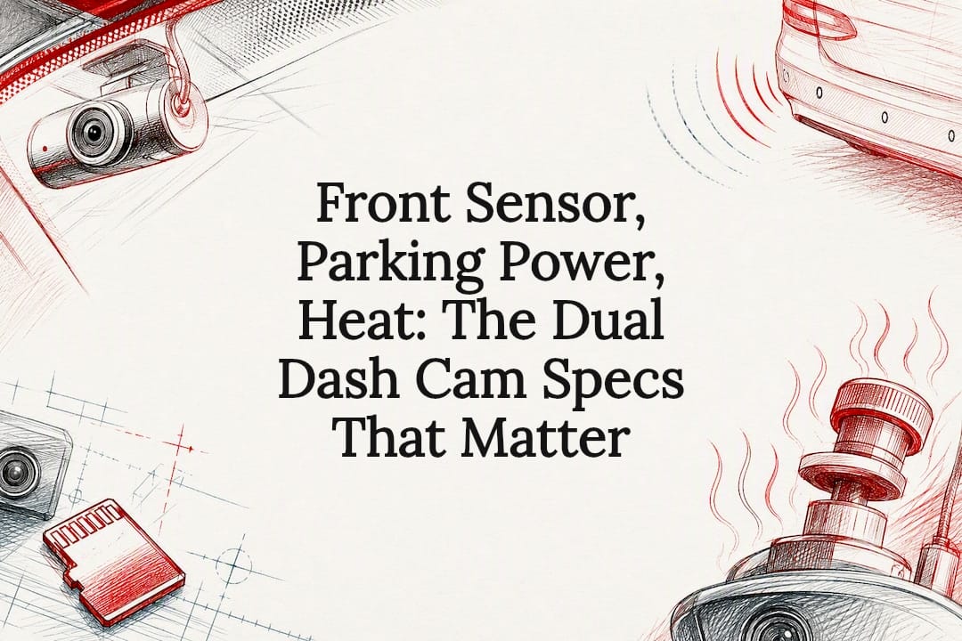 Dual dash cam specifications title card
