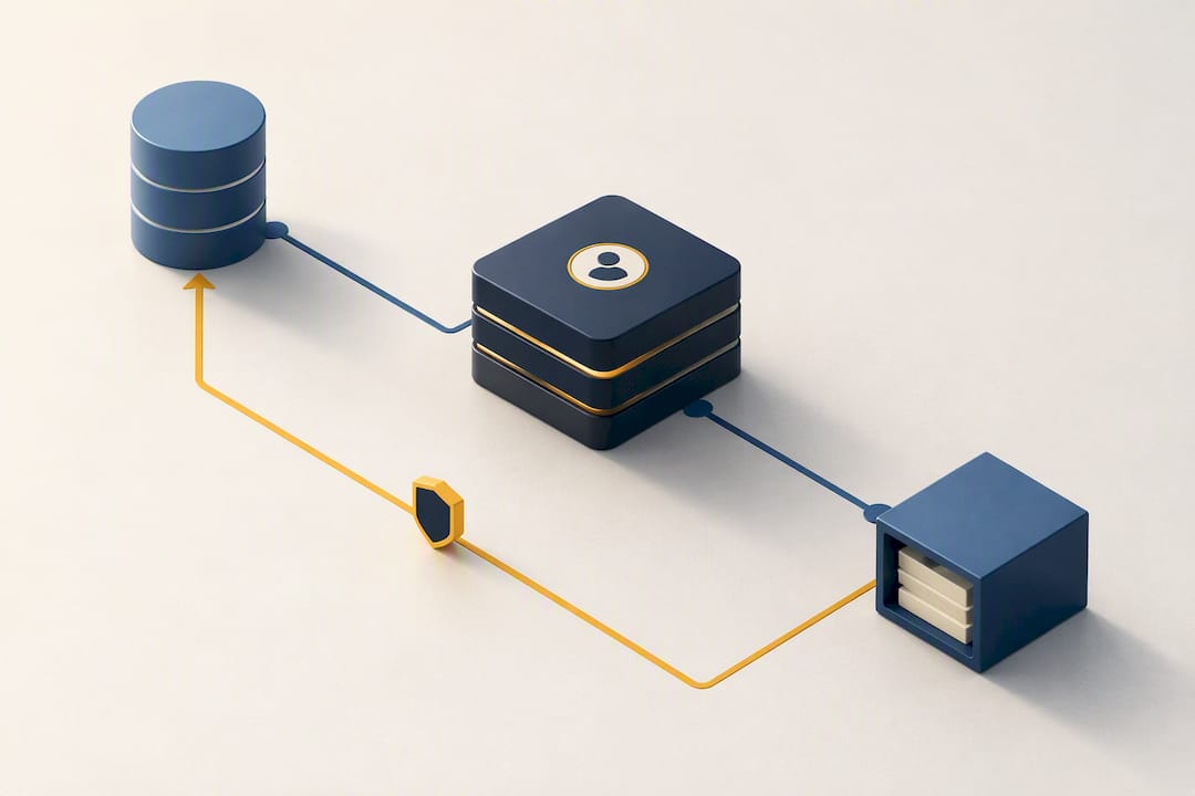SSO architecture with an external database and backups