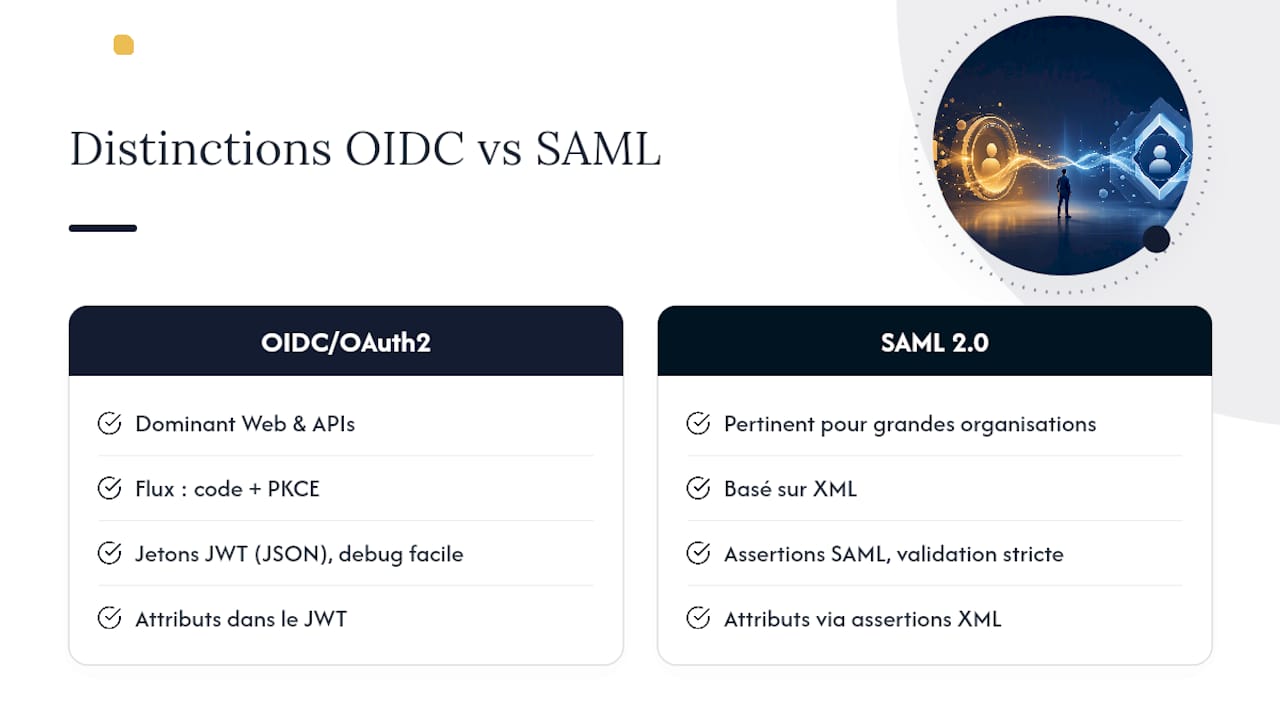 What separates OIDC/OAuth2 from SAML 2.0 — overview diagram