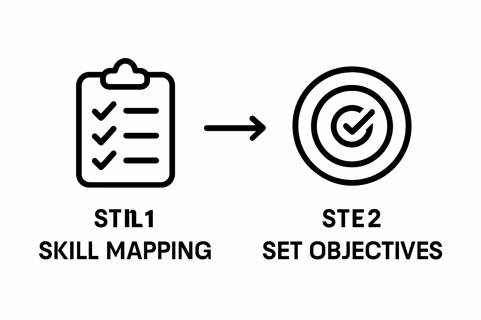 Two-step workflow from skill mapping to setting objectives
