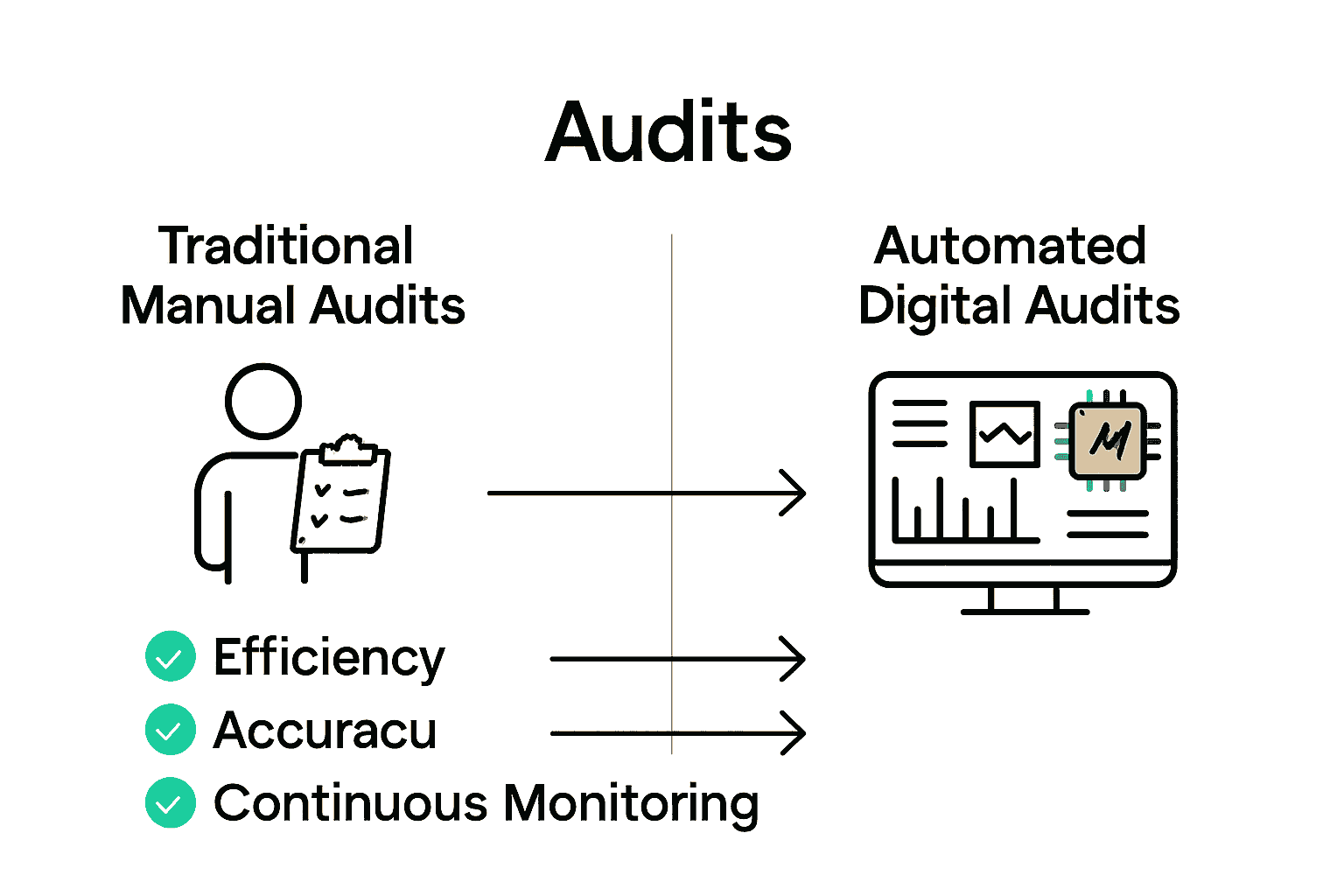 Comparison between manual and automated digital audits infographic