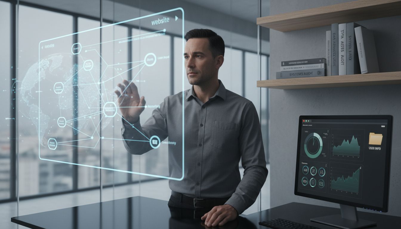 Specialist conducting website data audit