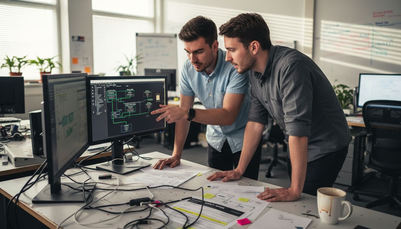 Team collaborating on website audit