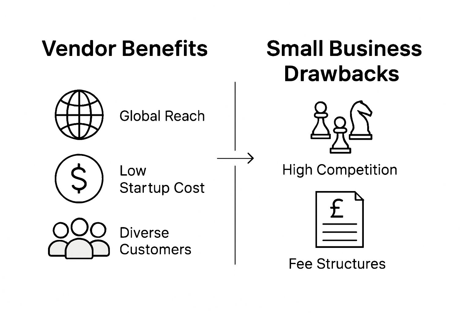Comparison infographic vendor benefits drawbacks
