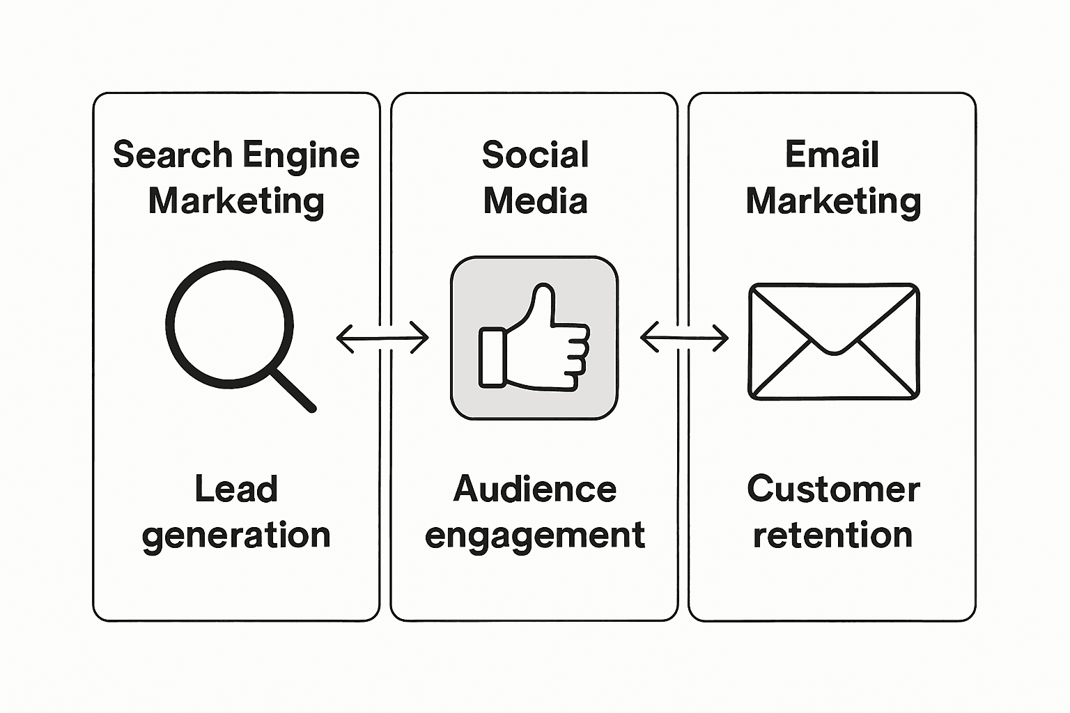 Infographic comparing digital marketing channels