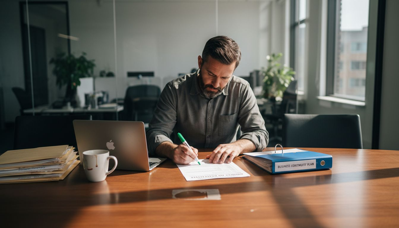 Manager checks digital risk assessment checklist