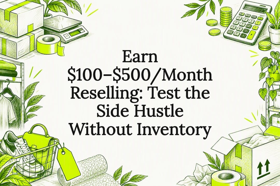 Hand-drawn reselling side-hustle title card