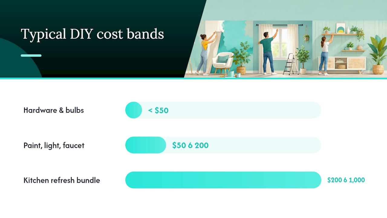Three home improvement budget ranges