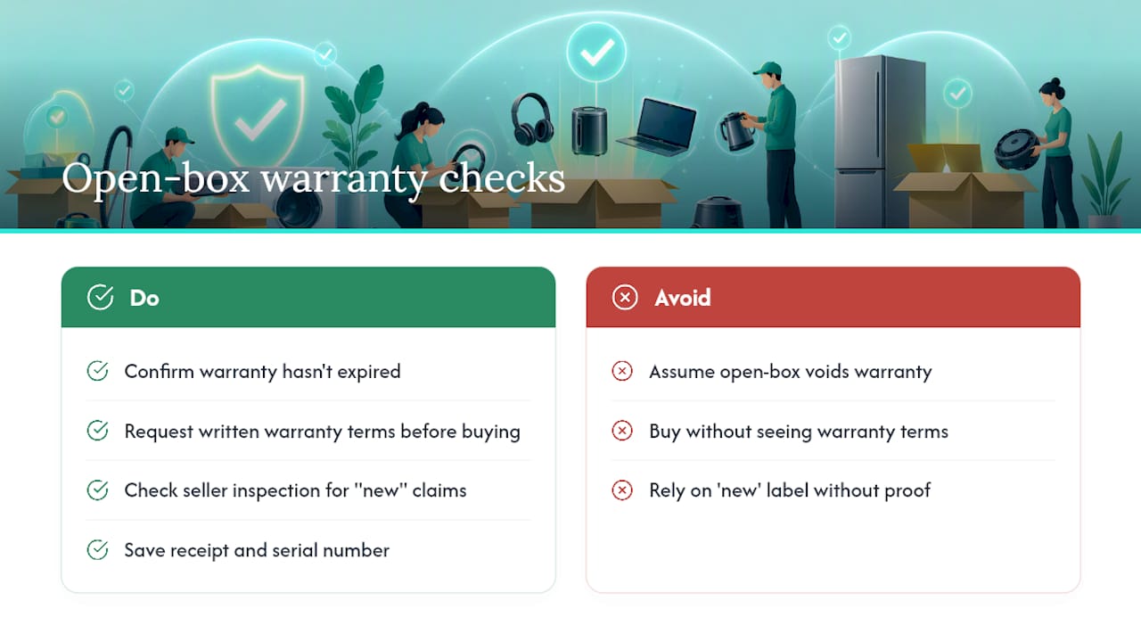 What Warranty and Legal Protections Come With an Open-Box Item? — overview diagram