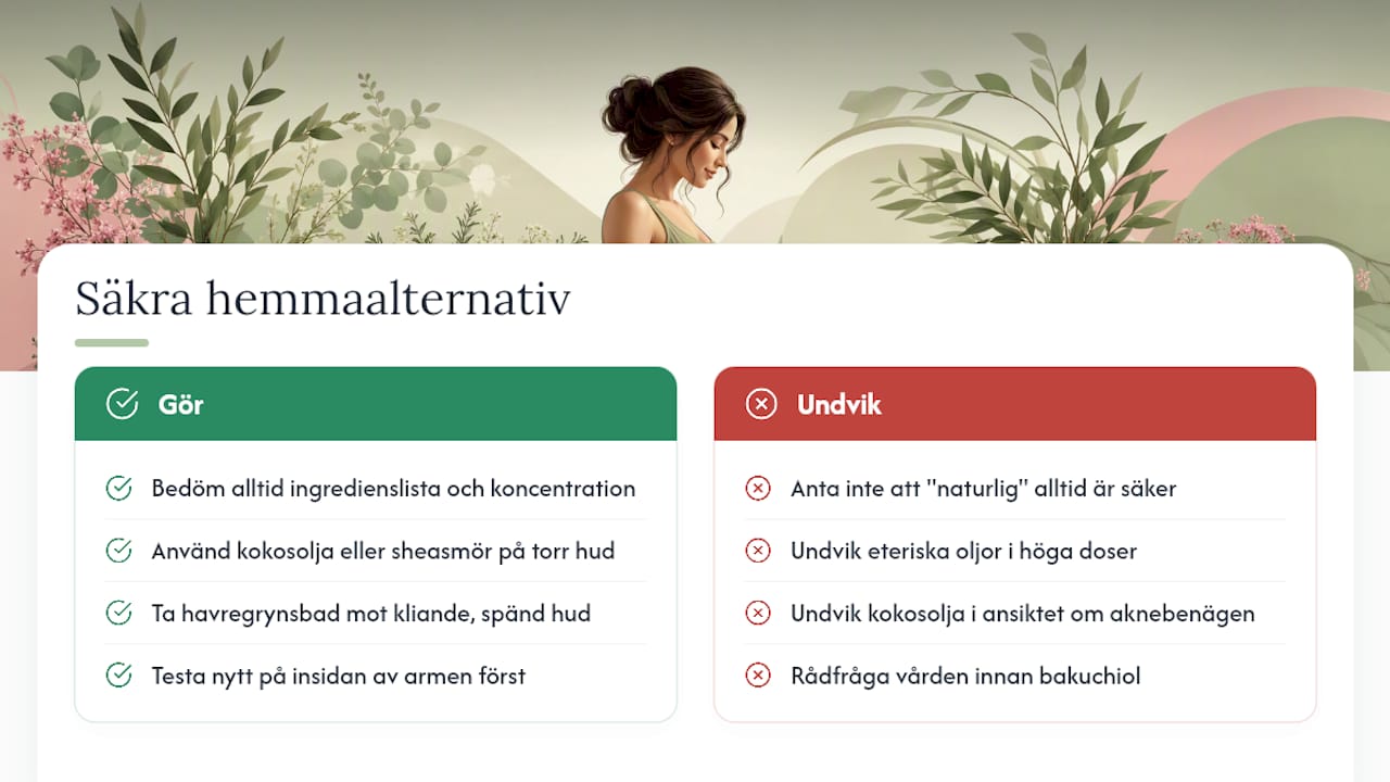 Naturliga och hemgjorda hudvårdsalternativ säkra under graviditet — overview diagram