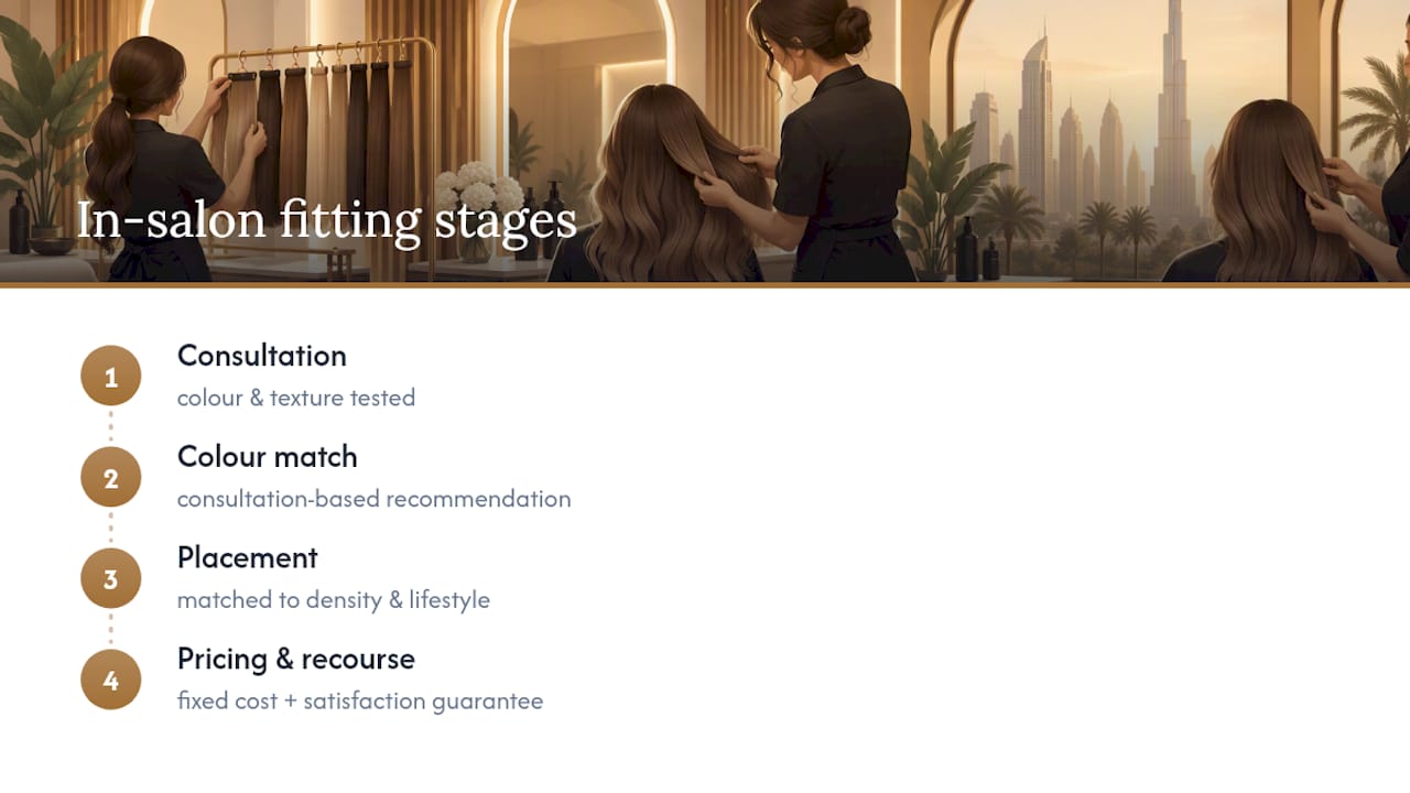 Four stages of professional extension fitting