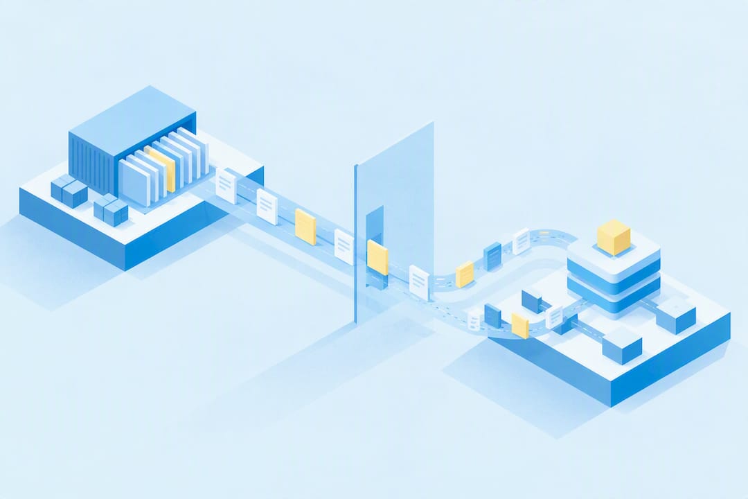 Isometric EDI and API exchange illustration
