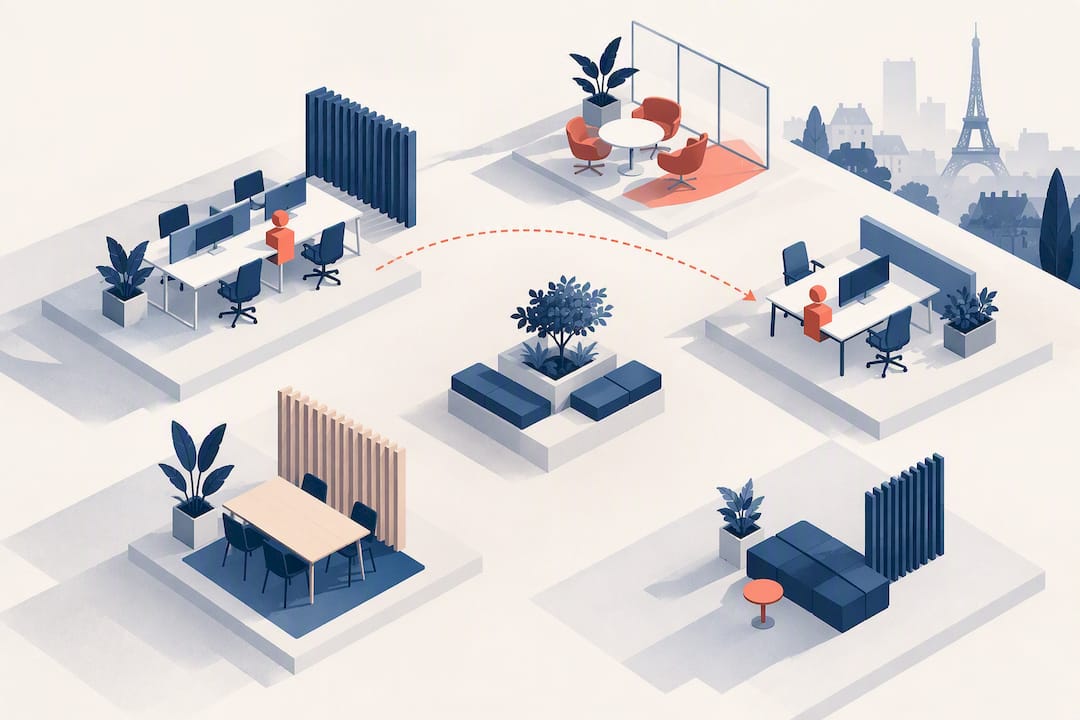 Illustration abstraite du bureau flexible