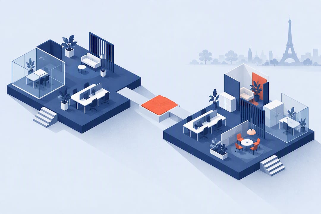 Illustration modulaire du flex office