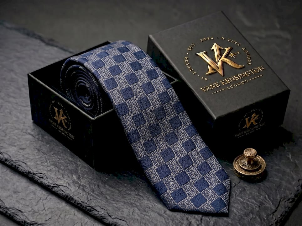 The Regent Silver Geometric Tie