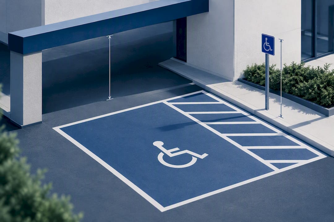 Illustrated accessible parking measurement details
