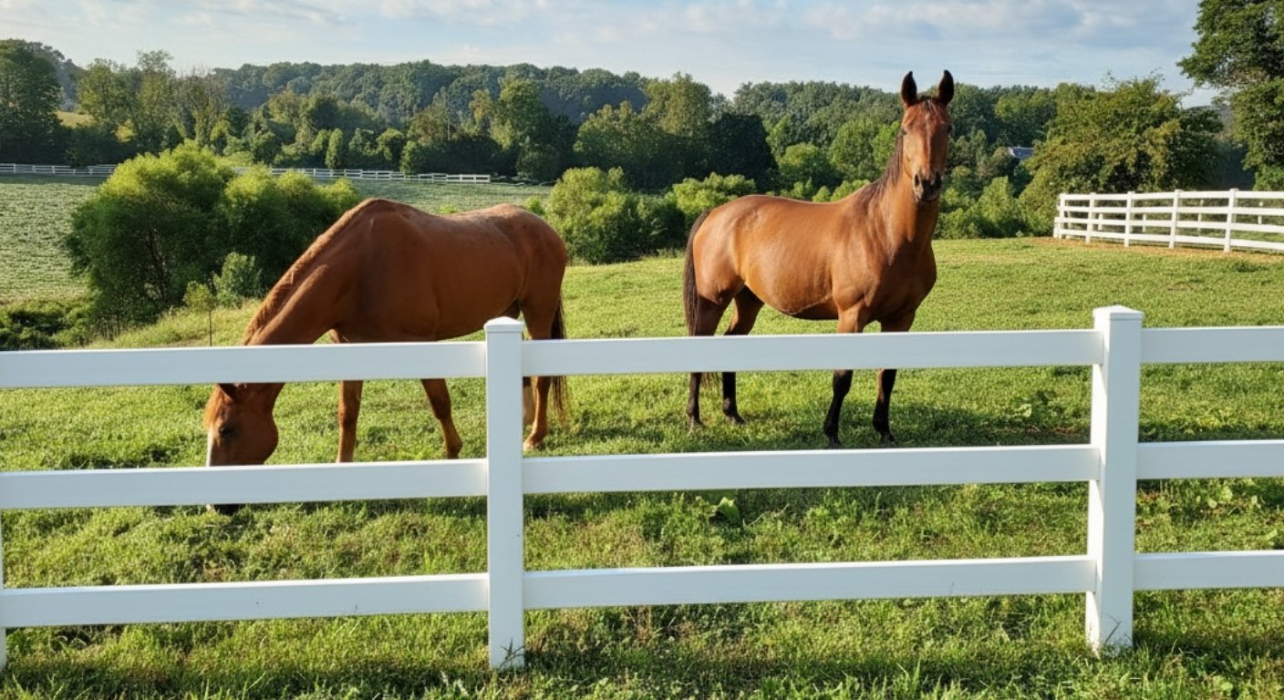 PVC fencing rural farm