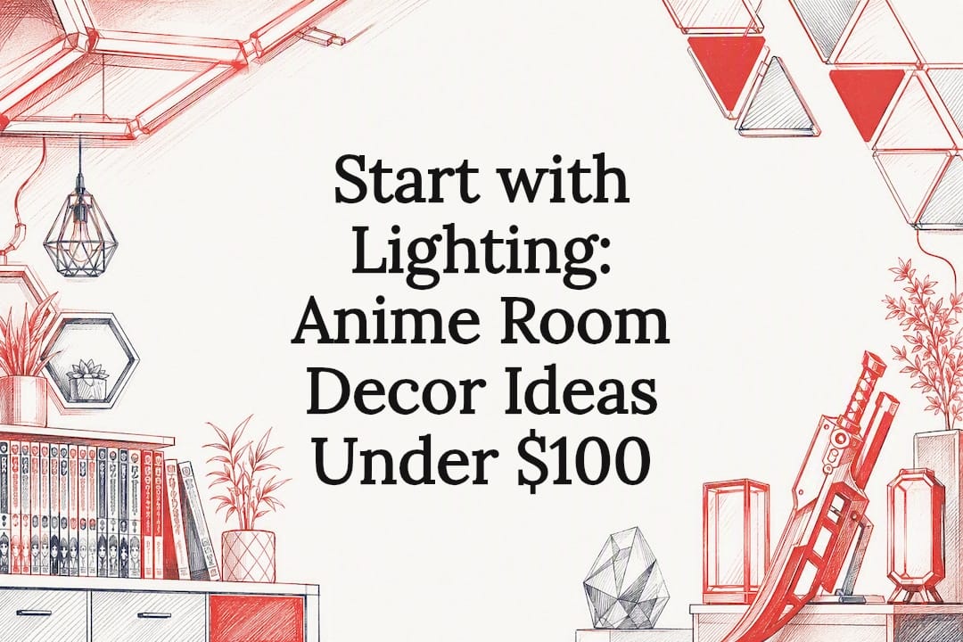 Anime room lighting decor title card
