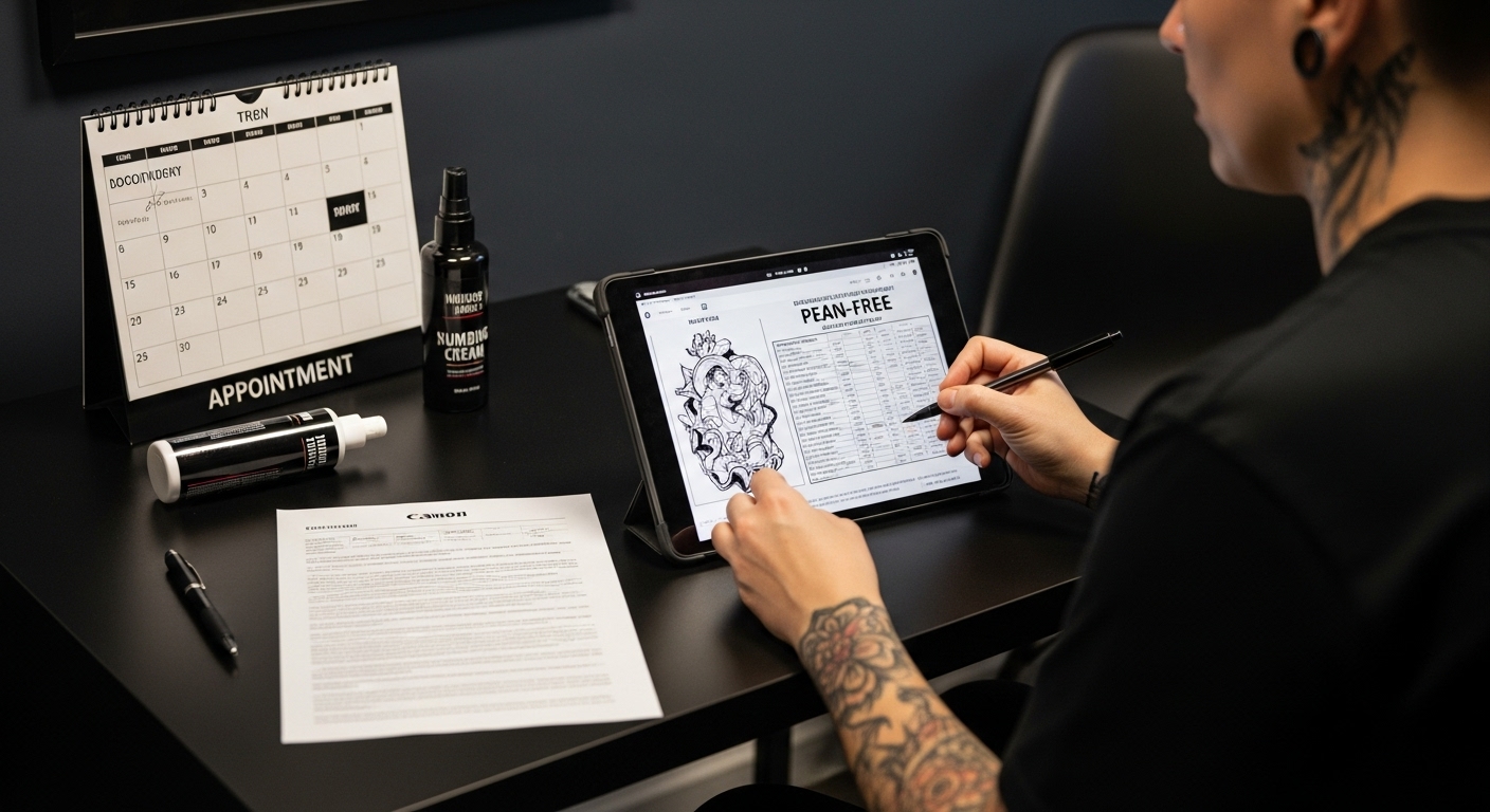 planifier tatouage sans douleur