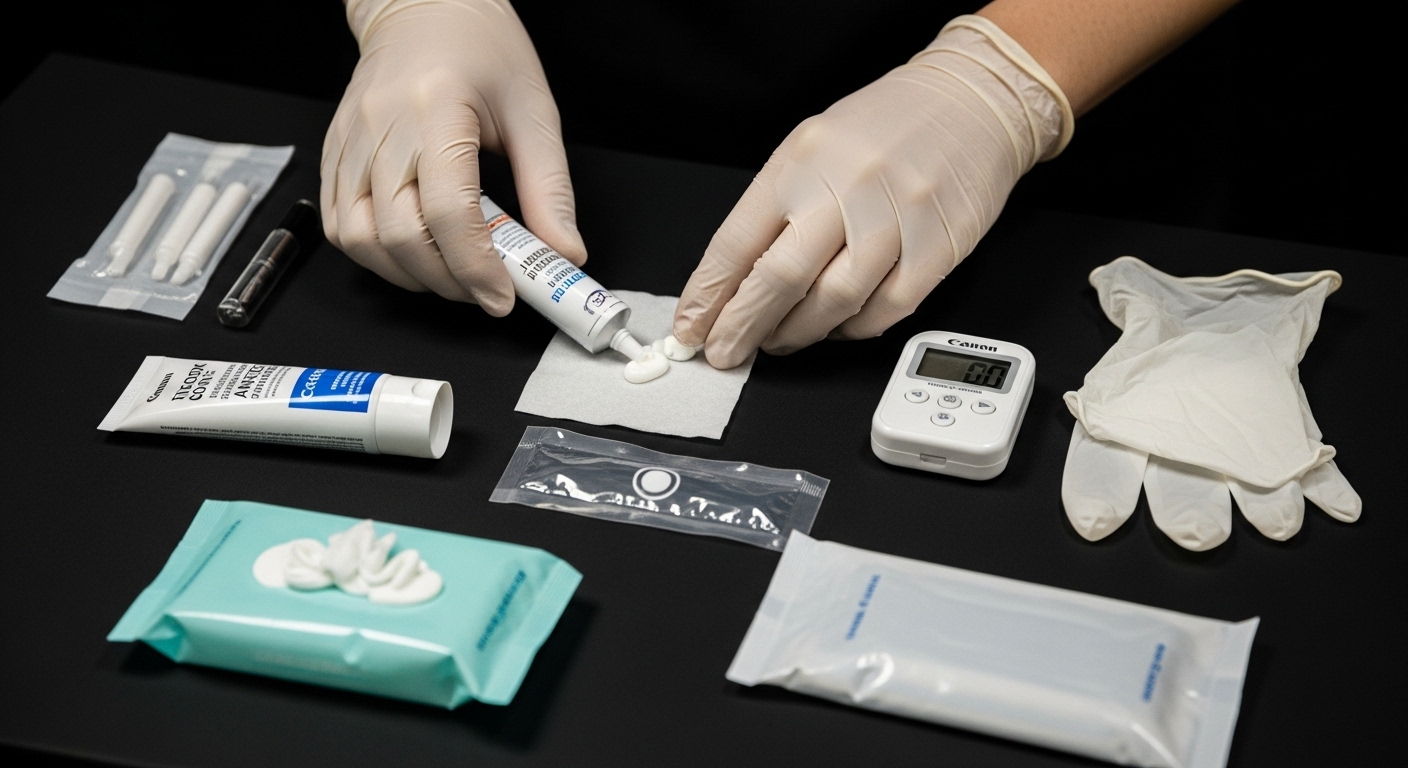 préparer matériel anesthésie tatouage