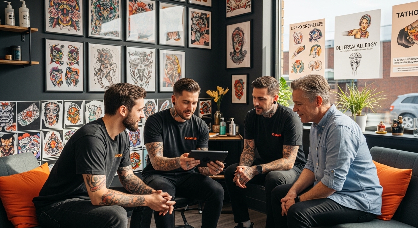 tattoo studio education, tattoo myths, consultation
